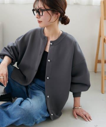 DISCOAT(ディスコート) 【10色展開！】メタル釦スポンディッシュカーディガン《WEB限定カラーあり》