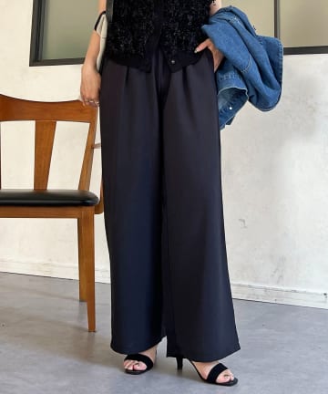 un dix cors(アンディコール) ライトジョーゼットワイドパンツ