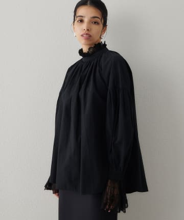 Whim Gazette(ウィム ガゼット) レースギャザーブラウス