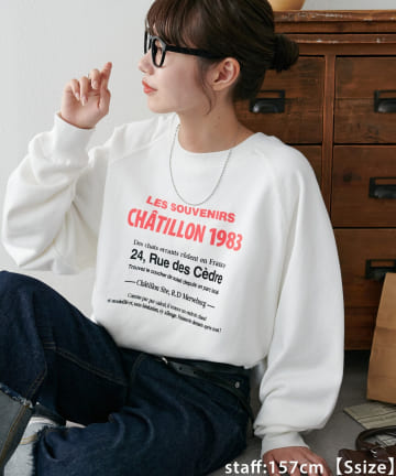 DISCOAT(ディスコート) 【大人カジュアル/ユニセックス】ラグランロゴスウェット