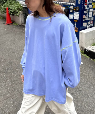 CIAOPANIC TYPY(チャオパニックティピー) 【SOUNDSGOOOOD】配色ステッチサイドスリットTee長袖