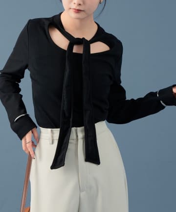 mystic(ミスティック) ボウタイカットソー