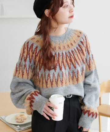 DISCOAT(ディスコート) 【WEB限定】求心柄プルオーバー