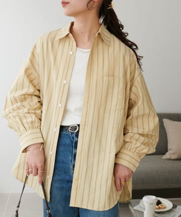 DISCOAT(ディスコート) 【WEB限定】アソートストライプビッグシャツ