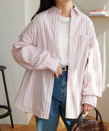 DISCOAT(ディスコート) 【WEB限定】アソートストライプビッグシャツ