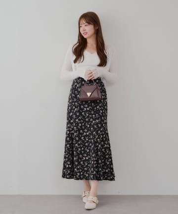NICE CLAUP / OLIVE des OLIVE OUTLET(ナイスクラップ  / オリーブ デ オリーブ アウトレット) 愛されアイテム【RMAF】小花プリントマーメイドスカート