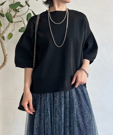 Croisiere(クロジエール) スポンディッシュ7部袖ニットプルオーバー