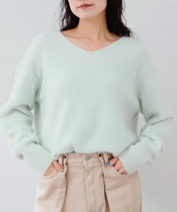 Whim Gazette(ウィム ガゼット) フォックスウール Vネックプルオーバー