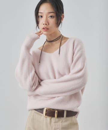 Whim Gazette(ウィム ガゼット) フォックスウール Vネックプルオーバー