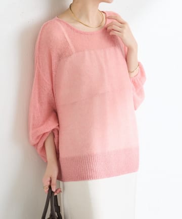 COLLAGE GALLARDAGALANTE(コラージュ ガリャルダガランテ) 【ロングシーズン着れる】裾ラメアルパカ混シアーニット