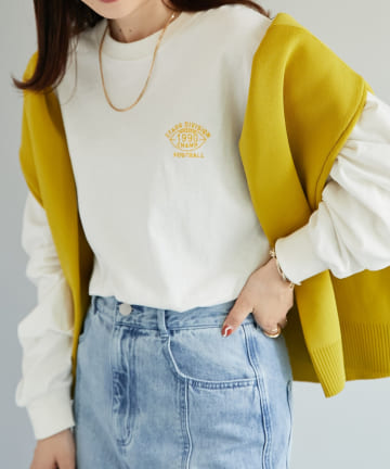 DISCOAT(ディスコート) 【WEB限定】ワンポイント刺繍ビッグロングTシャツ