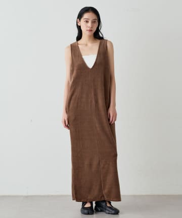 earthy_(アーシー) コットンベロアVネックジャンスカ