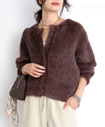 RIVE DROITE(リヴドロワ) 【リバイバル/着映え】ダブルフェイスシャギーカーデ・2