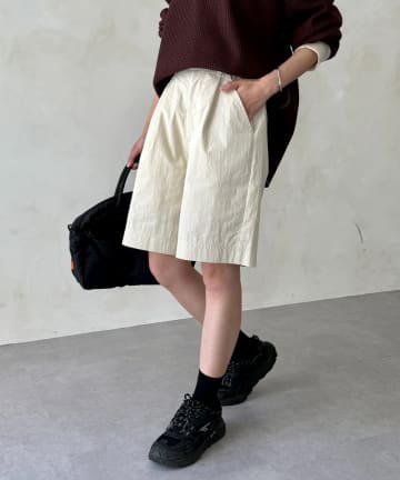 CPCM(シーピーシーエム) 冷感タックショートパンツ