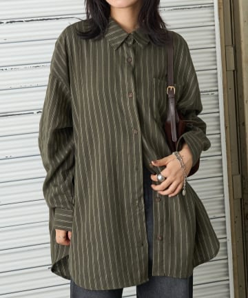 -goocy-(グーシー) ストライプBIGシャツ