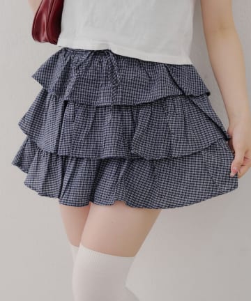 NICE CLAUP / OLIVE des OLIVE OUTLET(ナイスクラップ  / オリーブ デ オリーブ アウトレット) 【RMAF】チェックティアードスカート
