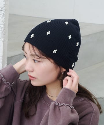 Kastane(カスタネ) 【新色追加/4色展開】パールニットビーニー