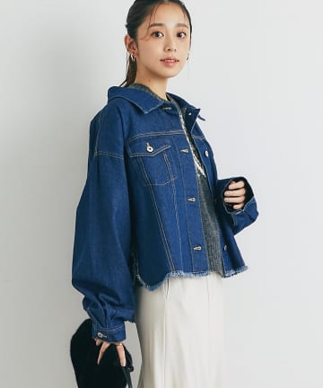 un dix cors(アンディコール) 《大人カジュアルなムード漂う》裾フリンジデニムジャケット