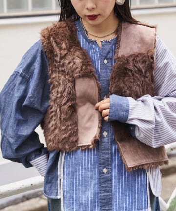 CIAOPANIC TYPY(チャオパニックティピー) etsintaリメイクファーベスト