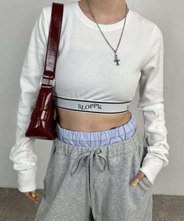 OUTLET(アウトレット) 【WHO'S WHO gallery】【SLOPPY】ラインゴムトップス