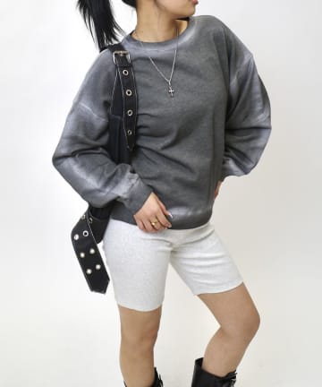 OUTLET(アウトレット) 【WHO'S WHO gallery】裏毛ラインスプレークルー