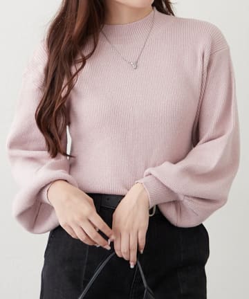 【WEB先行予約】ハイネックラメリブプルオーバー