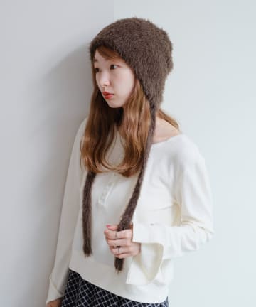 Kastane(カスタネ) ファーリボンビーニー