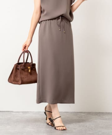 《セットアップ対応》ウォッシャブルダブルサテンイージースカート