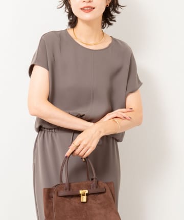 NOLLEY'S(ノーリーズ) 《セットアップ対応》ウォッシャブルダブルサテンフレンチブラウス