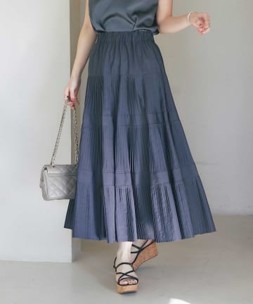 La boutique BonBon(ラブティックボンボン) 【新色登場！3サイズ展開あり】3段ティアードスカート