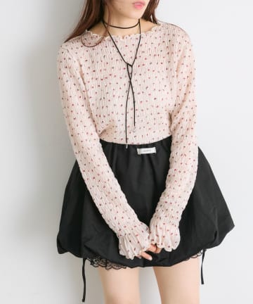 w closet(ダブルクローゼット) 【25AW】柄シャーリングプルオーバー