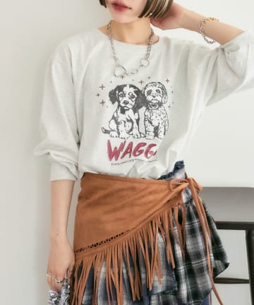 w closet(ダブルクローゼット) 【25AW】【4色展開】柄アソートロンT
