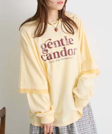 w closet(ダブルクローゼット) 【25AW】袖レースレイヤードロンＴ