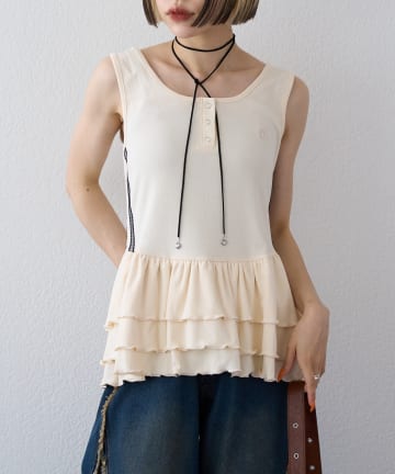 w closet(ダブルクローゼット) 【25AW】ラインティアードタンク