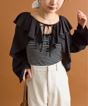 mystic(ミスティック) ラッフルボレロブラウス