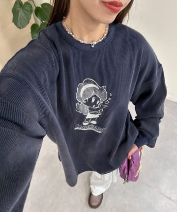 CIAOPANIC(チャオパニック) 【RePRODUCTION LABEL / リプロダクションレーベル】フェードクルーネックサーマルロンT