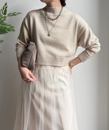 DOUDOU(ドゥドゥ) 【WEB限定】ニット×チュールワンピース