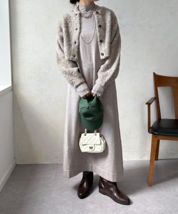 DOUDOU(ドゥドゥ) 【WEB限定】ニットカーデ＋ニットワンピースセット