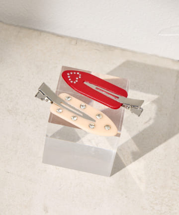 ハートストーンクリップセット(2P)