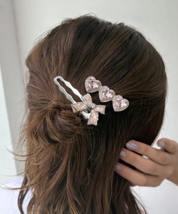 Lattice(ラティス) ハートストーンヘアクリップセット(2P)