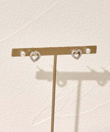 Lattice(ラティス) ストーンハートピアスセット(4P)