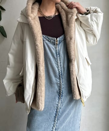 DOUDOU(ドゥドゥ) ファー取り外し2WAYコート