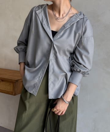 DOUDOU(ドゥドゥ) 【WEB限定】サキソニーフーディーシャツ