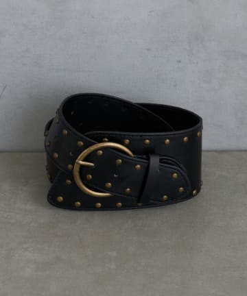 RAY CASSIN(レイカズン) スタッズ付デカバックルベルト