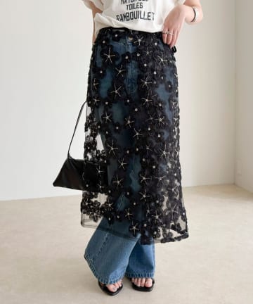 FREDY & GLOSTER(フレディ アンド グロスター) フラワーモチーフレイヤードスカート