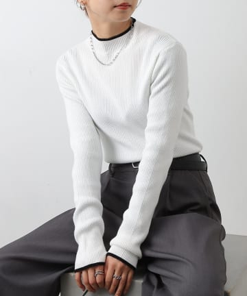 COLONY 2139(コロニー トゥーワンスリーナイン) 【リバイバル】PBT配色ラインハイネックプルオーバー