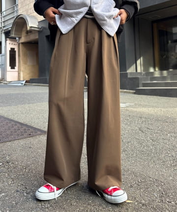 CIAOPANIC TYPY(チャオパニックティピー) 【新色追加/3サイズ展開】タックボリュームワイドスラックス