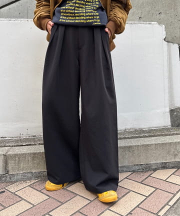 CIAOPANIC TYPY(チャオパニックティピー) 【新色追加/3サイズ展開】タックボリュームワイドスラックス