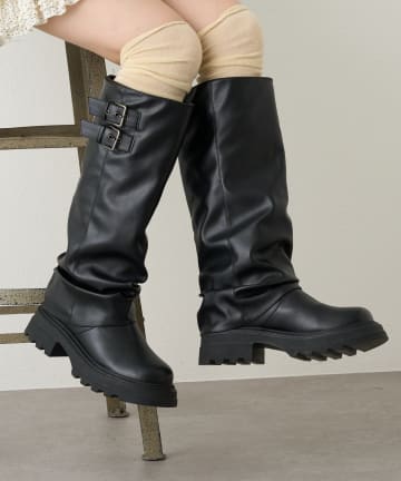 w closet(ダブルクローゼット) 【25AW】ベルト付カバーロングブーツ