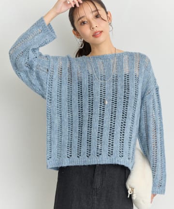 un dix cors(アンディコール) 《上品なリラックス感》ラメリリヤーン針抜きニット